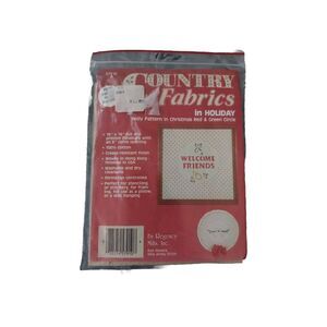 Country Fabric Holiday Ecru Holly Pattern - Needlework Stenciling 16 x 16" New